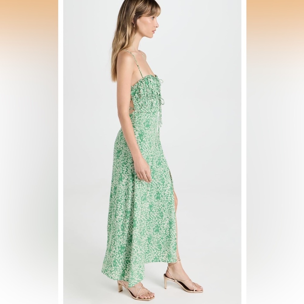 Green Floral Women's Maxi Spring Dress